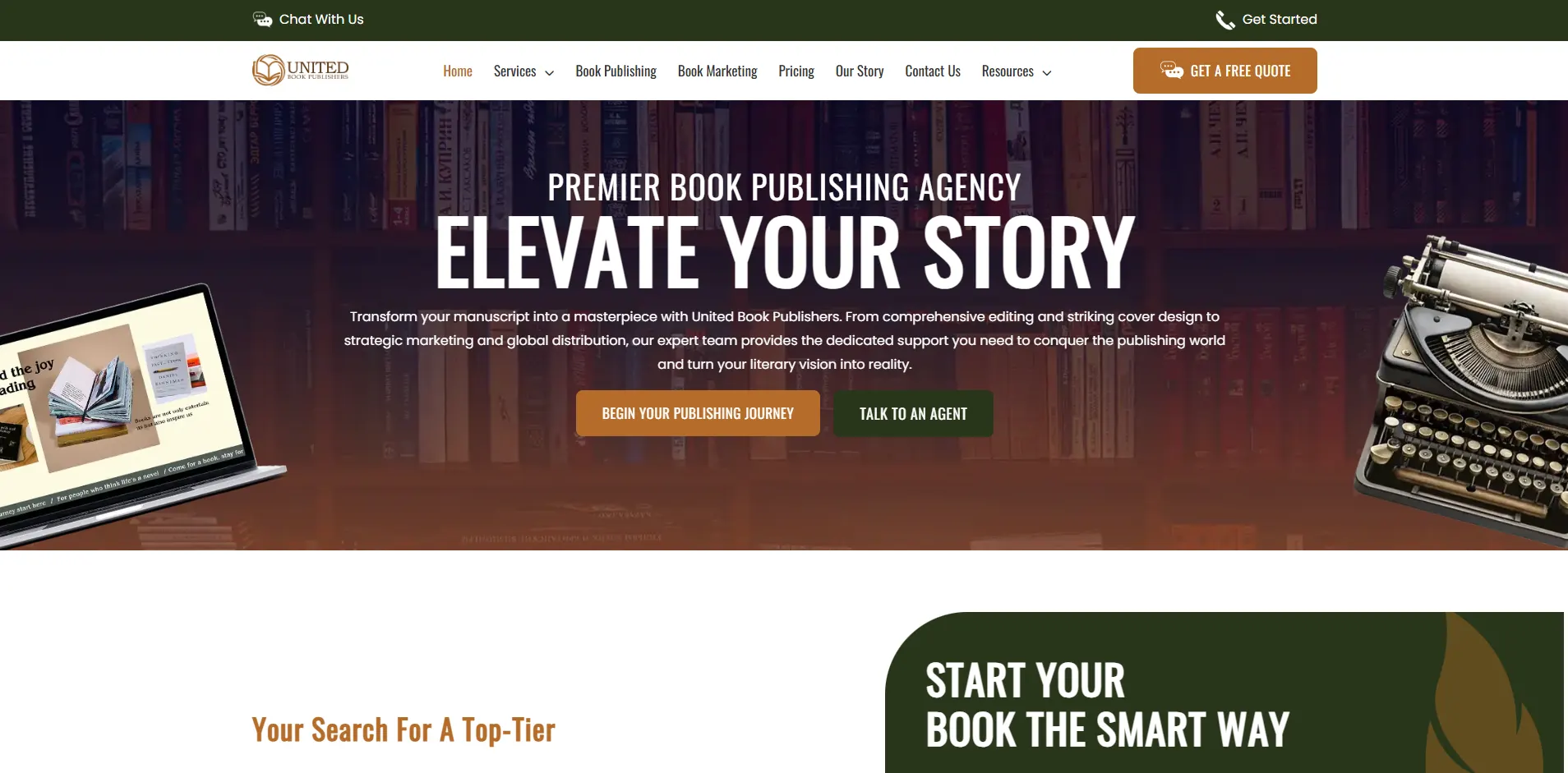 Screenshot of unitedbookpublishers.com, a lookalike site