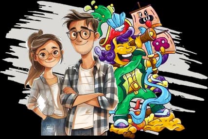Custom book illustration characters