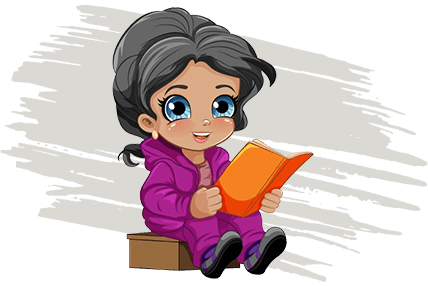 Child reading an illustrated book